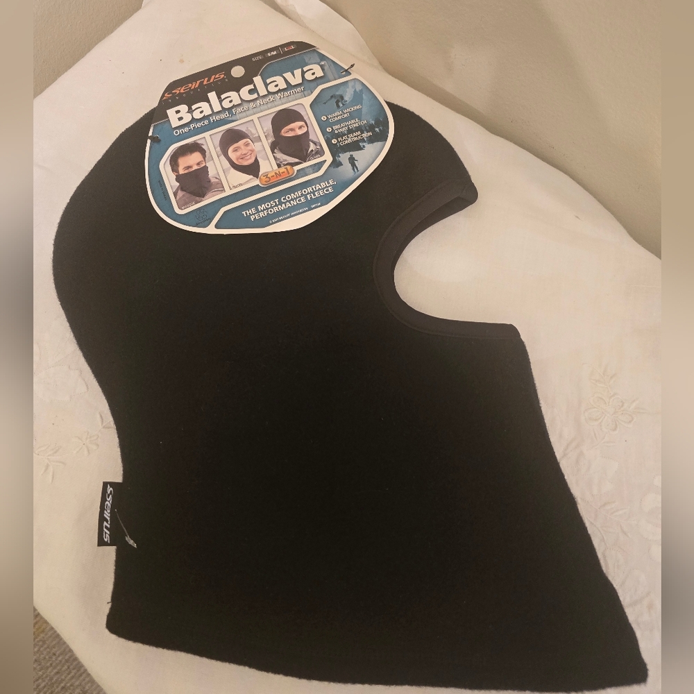 NWT Black Fleece Balaclava by Seirus Size L/XL